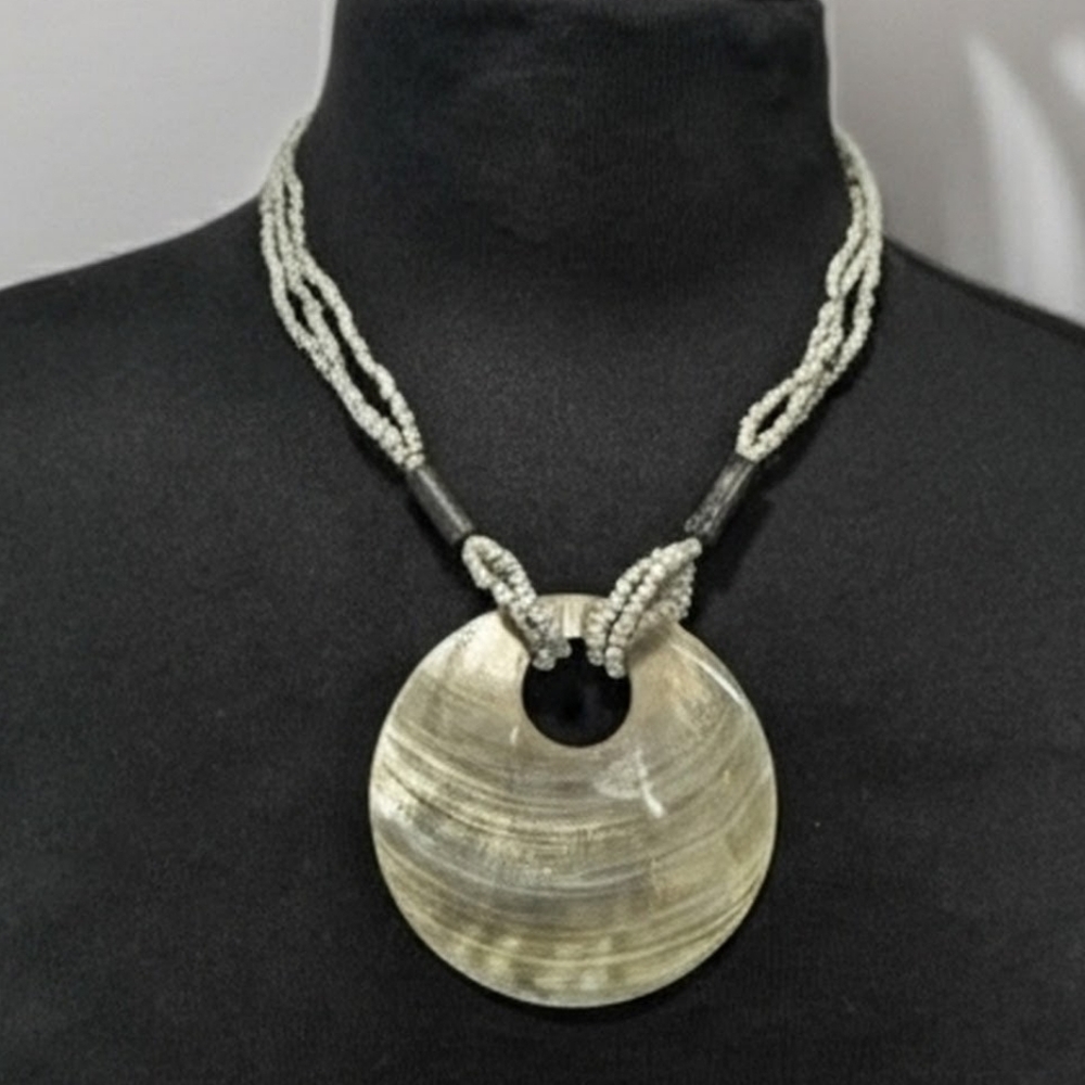 Mermaidcore Vacation Shell Necklace Beach Coastal Beaded Handmade Pendant